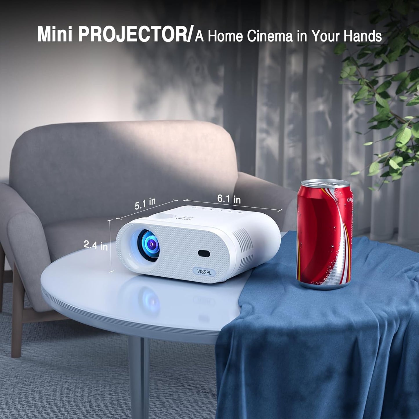 Mini Projector, Full HD 1080P Video Projector, Portable Outdoor Projector with Tripod, Kids Gift, Home Theater Movie Phone Projector Compatible with Android/Ios/Windows/Tv Stick/Hdmi/Usb