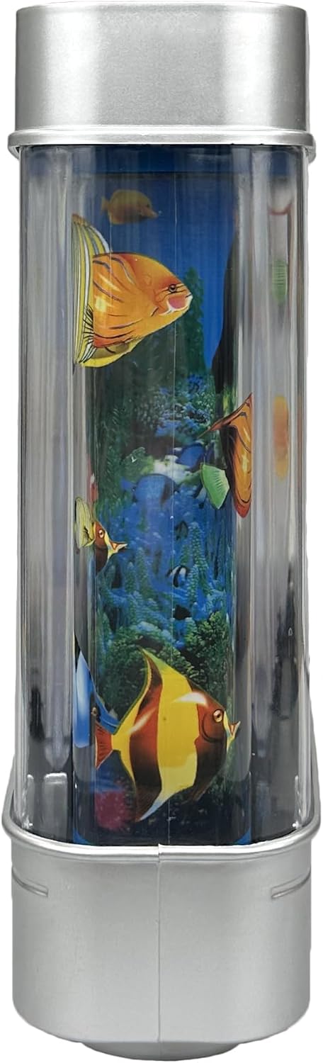 Fake Fish Tank Mini Aquarium,Artificial Tropical Fish Decorative,Fake Aquarium Decorative Lamp,Aquarium Lights Motion Lamp Night Light with Moving Fish,Gift for Kids(Us Plug)