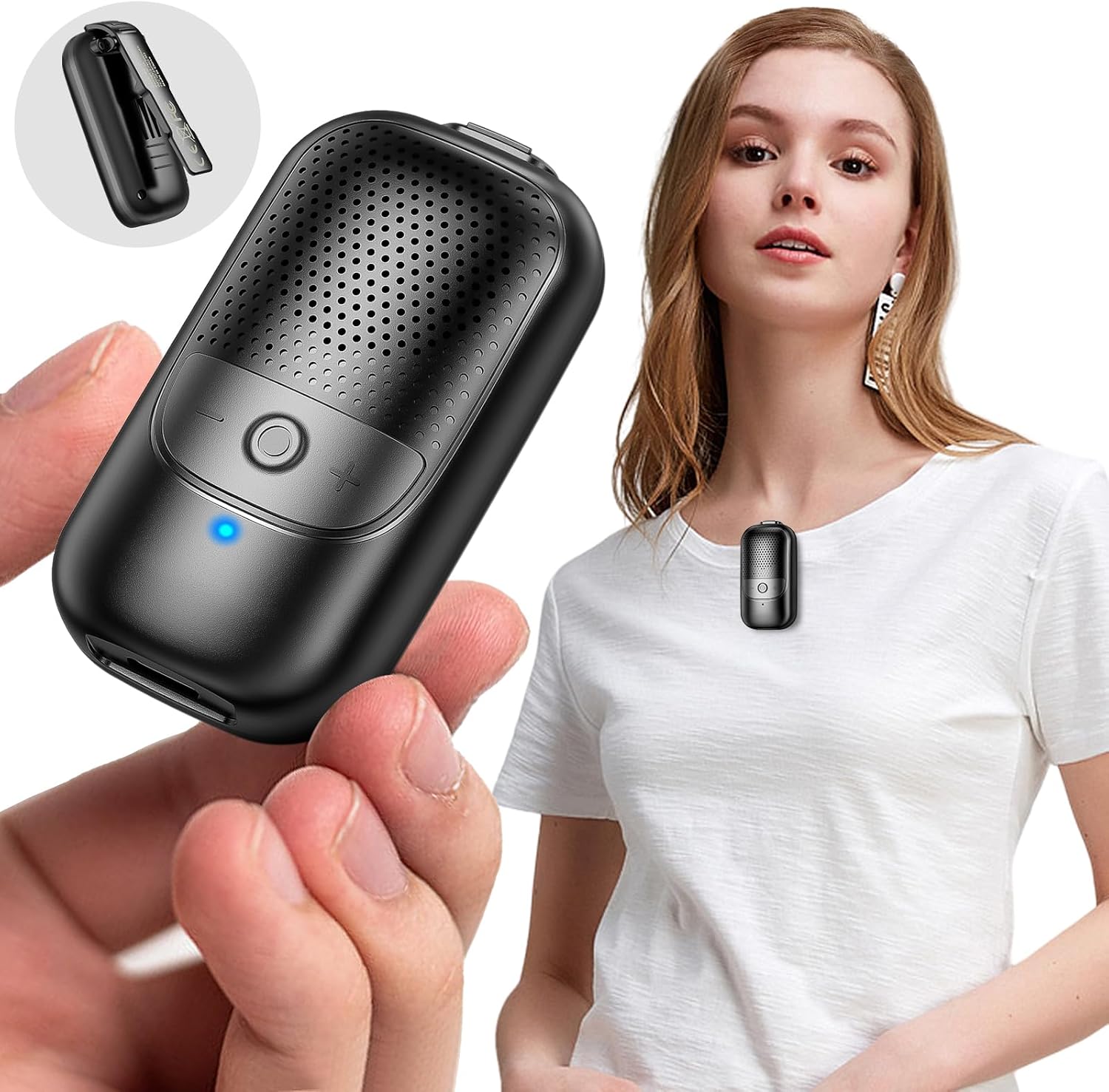 Portable Bluetooth Speaker, Clip-On Wireless with Stereo Loud Sound and Deep Bass, IPX5 Waterproof Mini Outdoor Wearable, BT 5.3 for Cycling/Home/Party/Beach/Shower/Gift