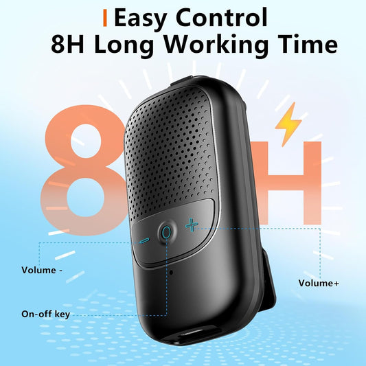 Portable Bluetooth Speaker, Clip-On Wireless with Stereo Loud Sound and Deep Bass, IPX5 Waterproof Mini Outdoor Wearable, BT 5.3 for Cycling/Home/Party/Beach/Shower/Gift