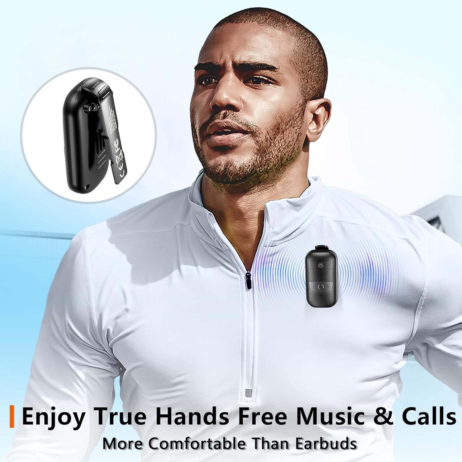 Portable Bluetooth Speaker, Clip-On Wireless with Stereo Loud Sound and Deep Bass, IPX5 Waterproof Mini Outdoor Wearable, BT 5.3 for Cycling/Home/Party/Beach/Shower/Gift